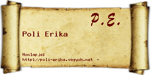 Poli Erika névjegykártya